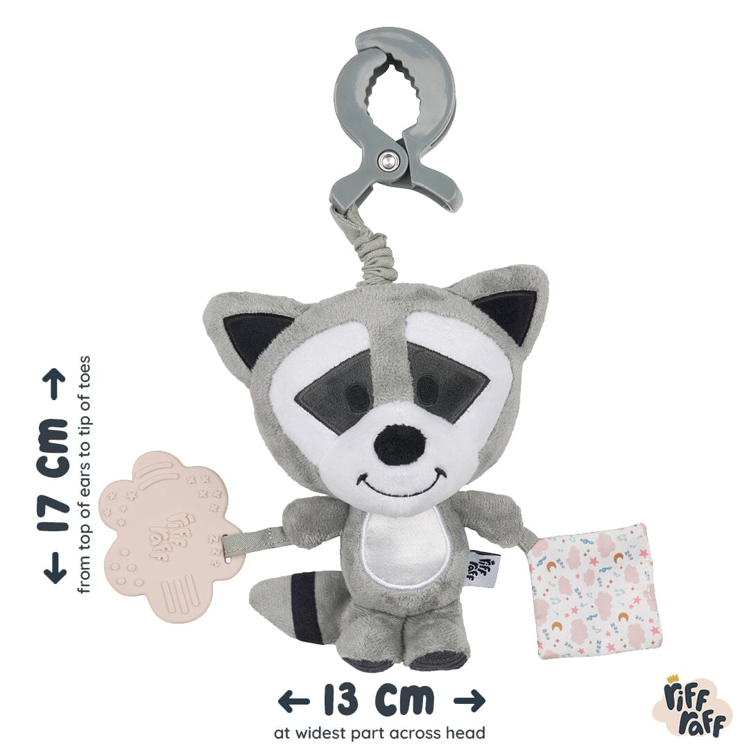 Sensory Pram Toy - Bandit The Raccoon - Riff Raff Baby AU