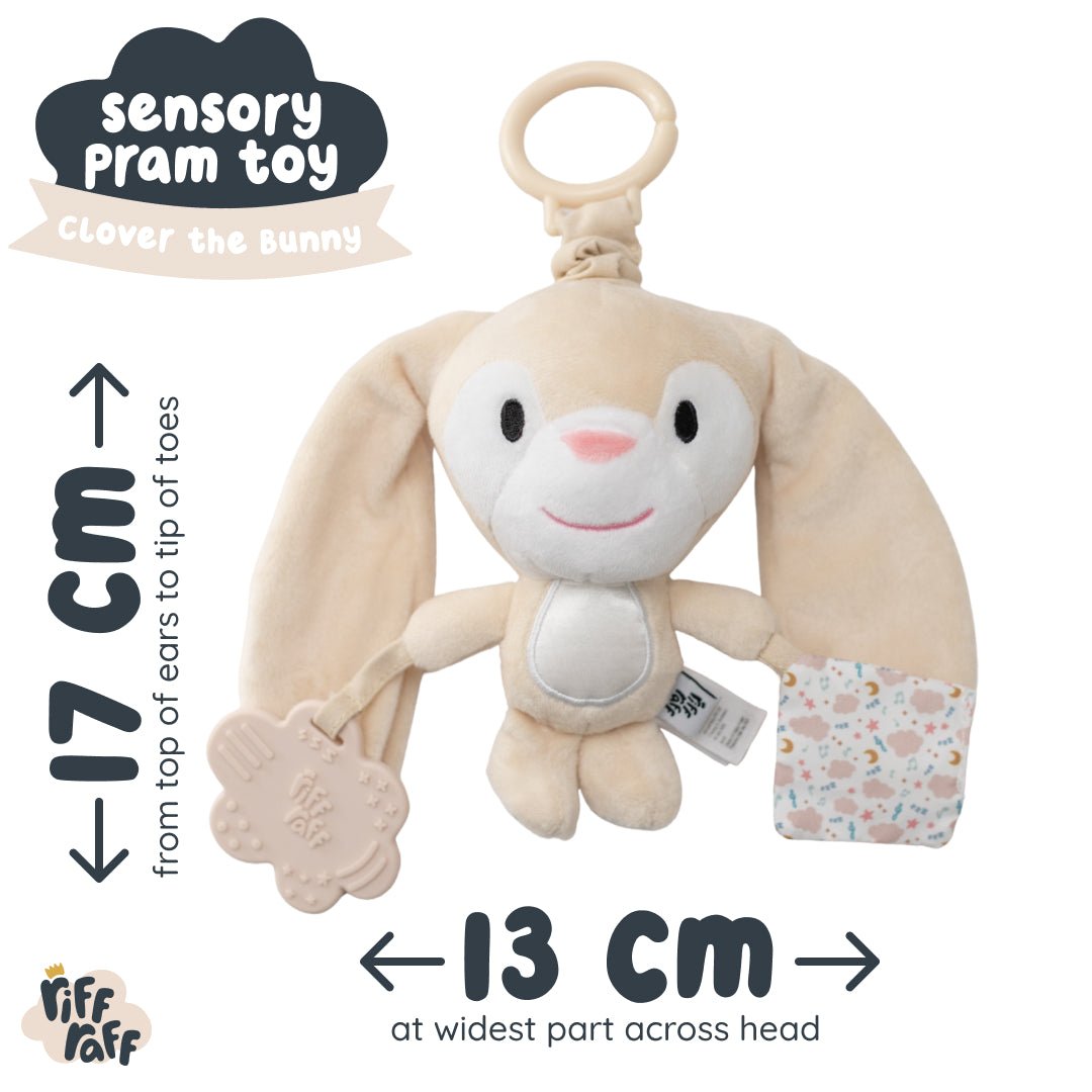Bunny Rif Raf Sensory Pram Toy - Clover The Bunny – Riff Raff Baby AU