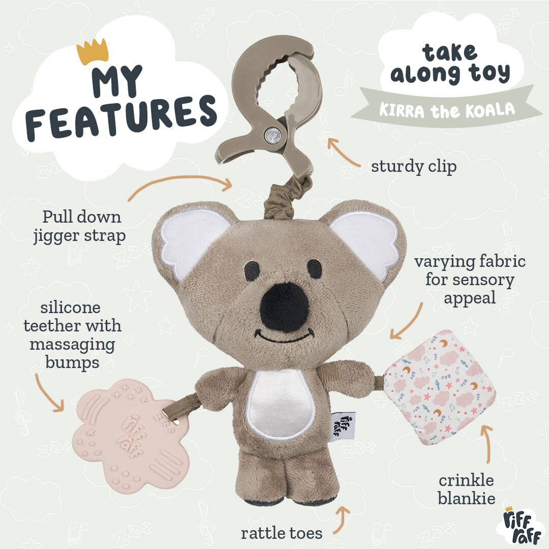 Sensory Pram Toy - Kirra The Koala - Riff Raff Baby AU