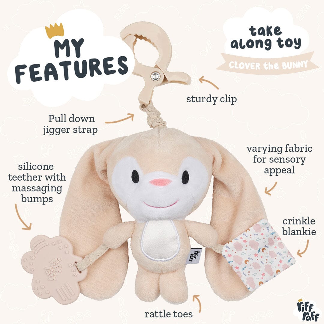 Take Along Toy - Clover The Bunny Riff Raff & Co Sleep Toys 