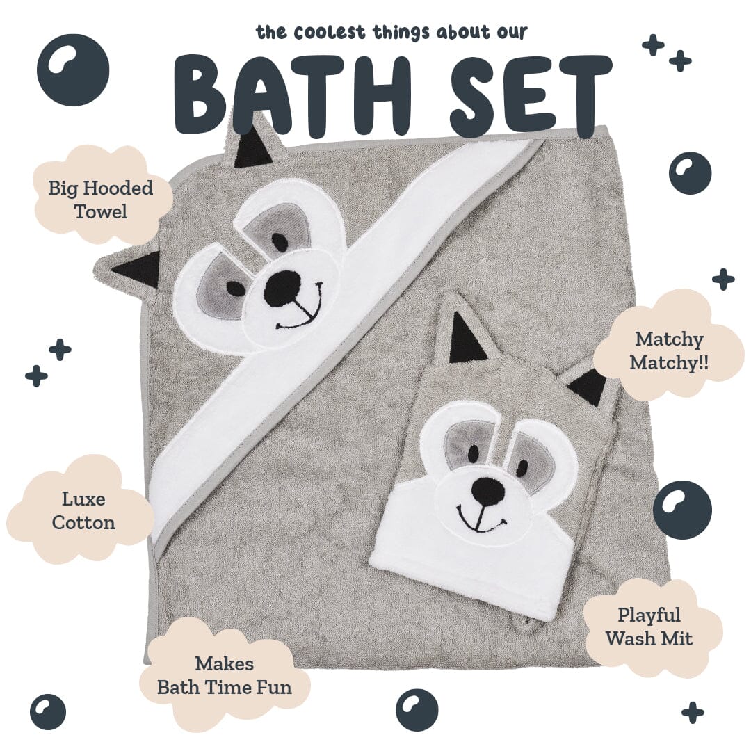 Hooded Towel - Bandit The Raccoon - Riff Raff Baby AU