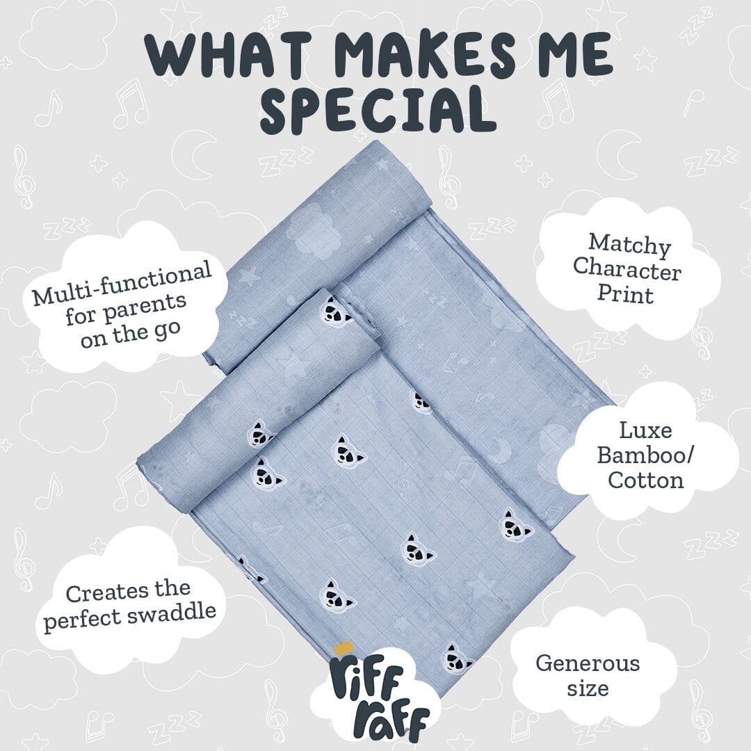Swaddle 2pk - Bandit The Raccoon - Riff Raff Baby AU