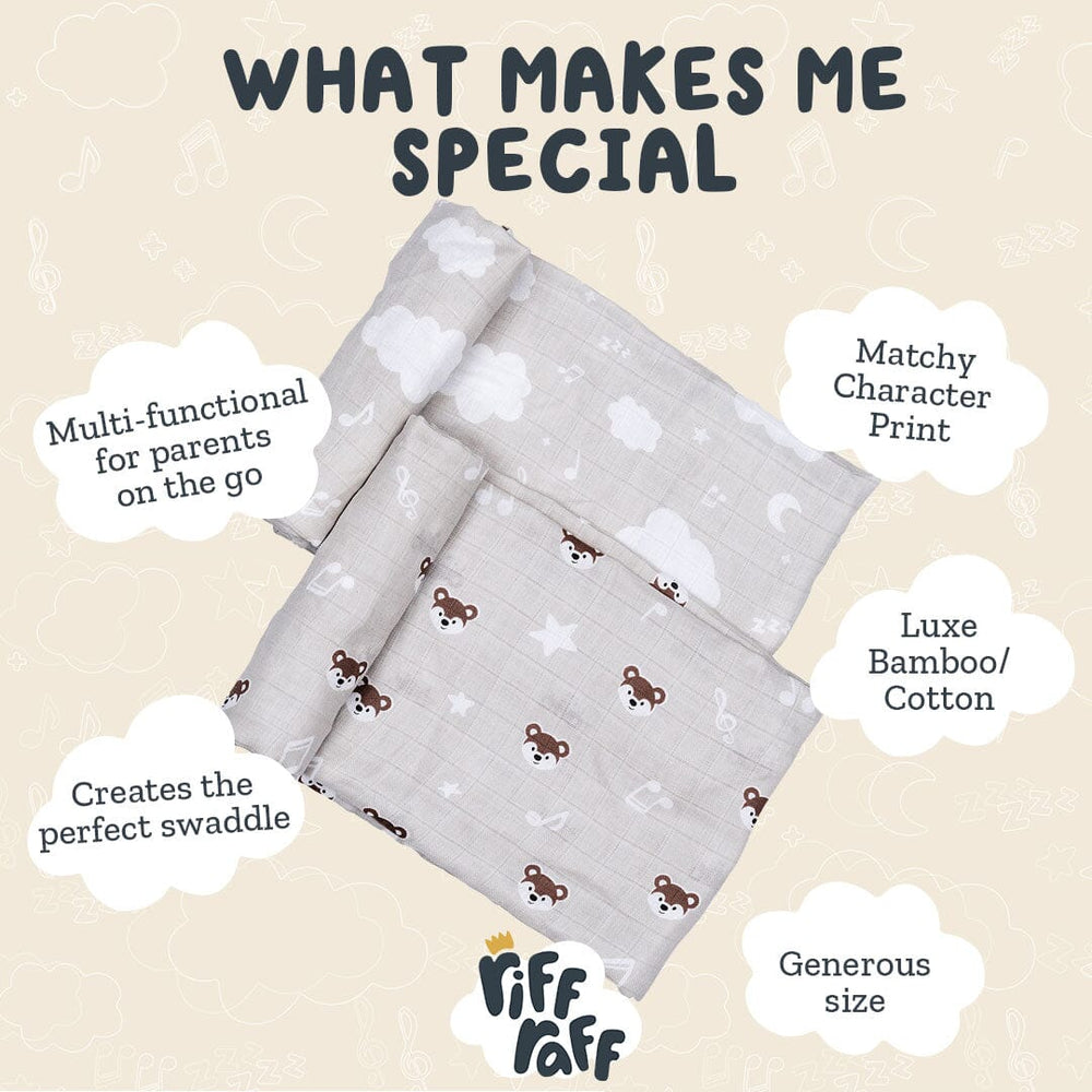
                      
                        Swaddle 2pk - Banjo The Bear - Riff Raff Baby AU
                      
                    