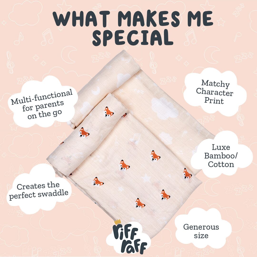 Swaddle 2pk - Riff The Fox - Riff Raff Baby AU